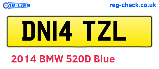 DN14TZL are the vehicle registration plates.