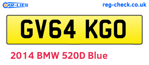 GV64KGO are the vehicle registration plates.