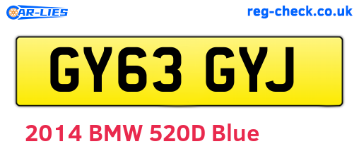 GY63GYJ are the vehicle registration plates.