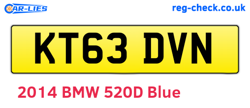 KT63DVN are the vehicle registration plates.