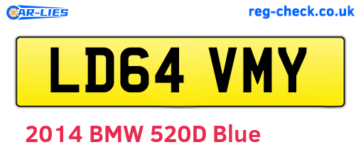 LD64VMY are the vehicle registration plates.