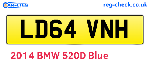 LD64VNH are the vehicle registration plates.