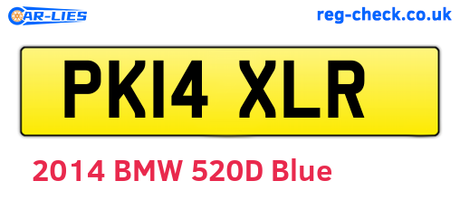 PK14XLR are the vehicle registration plates.