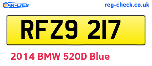 RFZ9217 are the vehicle registration plates.