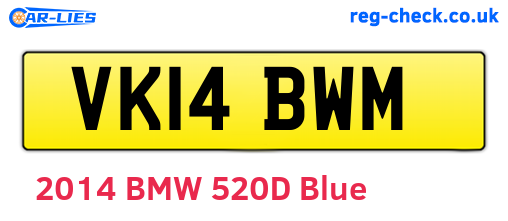 VK14BWM are the vehicle registration plates.