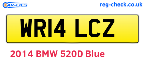 WR14LCZ are the vehicle registration plates.