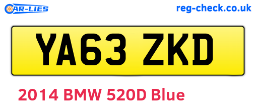 YA63ZKD are the vehicle registration plates.
