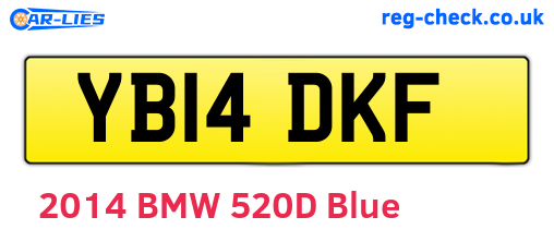 YB14DKF are the vehicle registration plates.