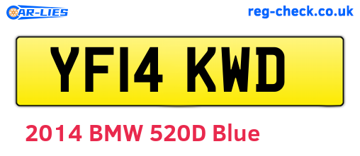 YF14KWD are the vehicle registration plates.