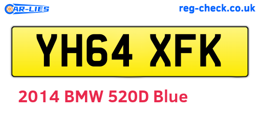 YH64XFK are the vehicle registration plates.