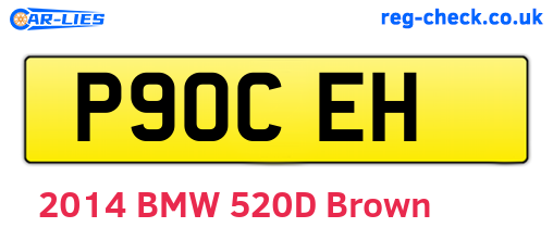 P90CEH are the vehicle registration plates.