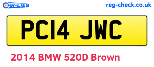PC14JWC are the vehicle registration plates.