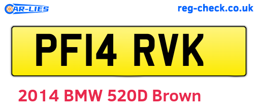 PF14RVK are the vehicle registration plates.