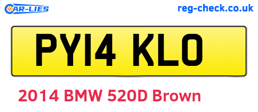 PY14KLO are the vehicle registration plates.