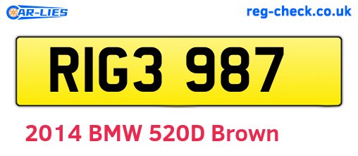 RIG3987 are the vehicle registration plates.