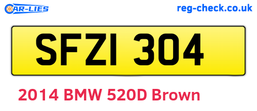 SFZ1304 are the vehicle registration plates.
