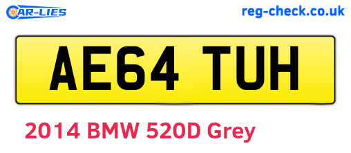 AE64TUH are the vehicle registration plates.