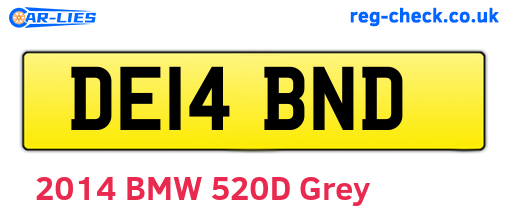 DE14BND are the vehicle registration plates.