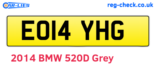 EO14YHG are the vehicle registration plates.