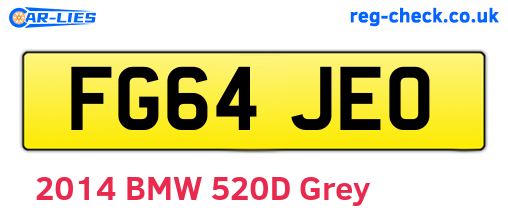 FG64JEO are the vehicle registration plates.