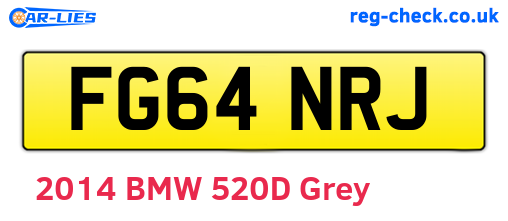 FG64NRJ are the vehicle registration plates.