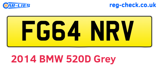 FG64NRV are the vehicle registration plates.