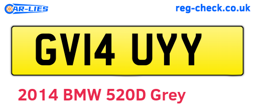 GV14UYY are the vehicle registration plates.