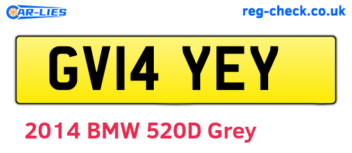 GV14YEY are the vehicle registration plates.