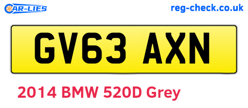 GV63AXN are the vehicle registration plates.