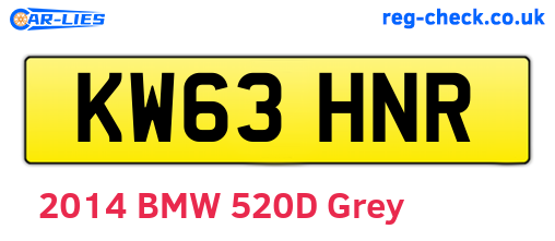 KW63HNR are the vehicle registration plates.