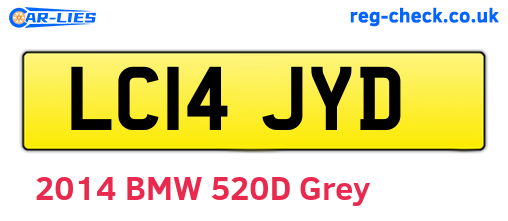 LC14JYD are the vehicle registration plates.