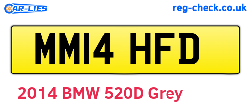 MM14HFD are the vehicle registration plates.