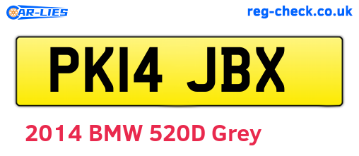 PK14JBX are the vehicle registration plates.