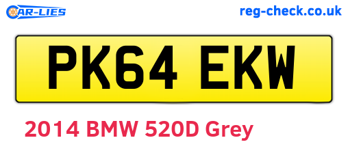 PK64EKW are the vehicle registration plates.