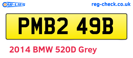 PMB249B are the vehicle registration plates.