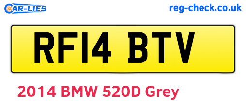 RF14BTV are the vehicle registration plates.