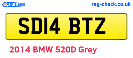 SD14BTZ are the vehicle registration plates.