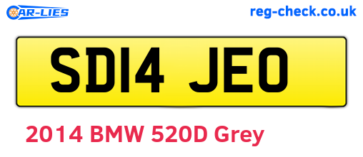 SD14JEO are the vehicle registration plates.