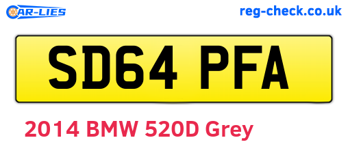 SD64PFA are the vehicle registration plates.
