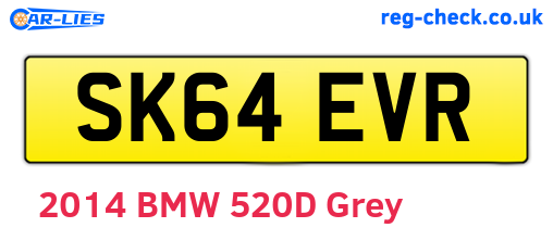SK64EVR are the vehicle registration plates.