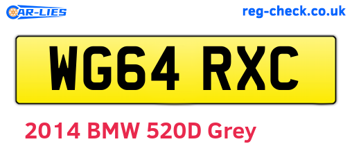 WG64RXC are the vehicle registration plates.