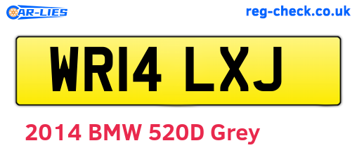WR14LXJ are the vehicle registration plates.