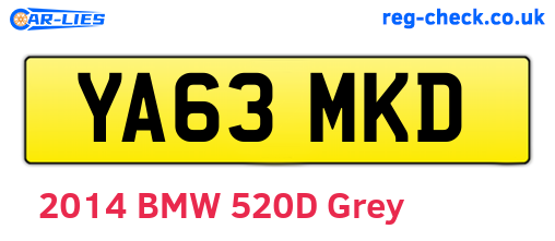 YA63MKD are the vehicle registration plates.