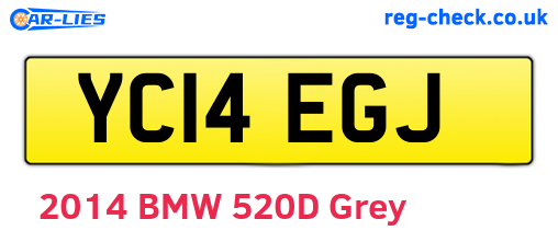YC14EGJ are the vehicle registration plates.
