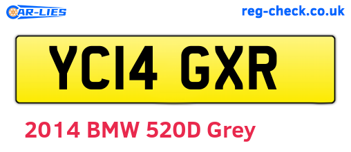 YC14GXR are the vehicle registration plates.