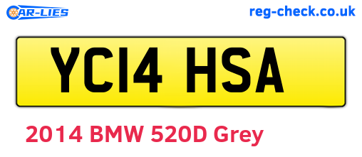YC14HSA are the vehicle registration plates.
