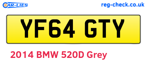 YF64GTY are the vehicle registration plates.