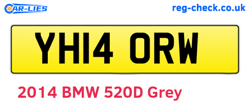 YH14ORW are the vehicle registration plates.