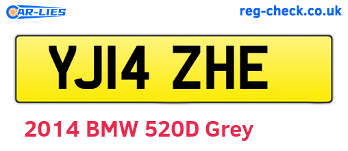YJ14ZHE are the vehicle registration plates.