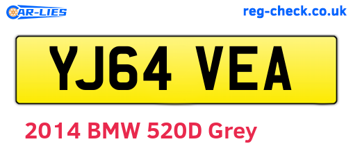 YJ64VEA are the vehicle registration plates.